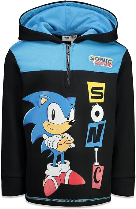 SEGA Sonic the Hedgehog Fleece Half Zip Hoodie Toddler to Big Kid