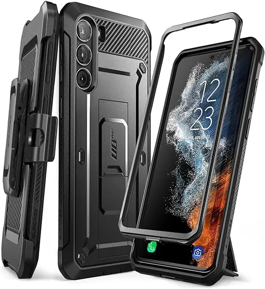 SUPCASE for Samsung Galaxy S23 Case with Stand (Unicorn Beetle Pro), [Built-in Front Frame & Belt-Clip] [Military-Grade Drop Protection] Full-Body Rugged Kickstand Phone Case for Galaxy S23, Black