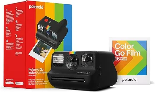 Polaroid Go Generation 2 - Mini Instant Camera + Film Bundle (16 Photos Included) - Black (6280)