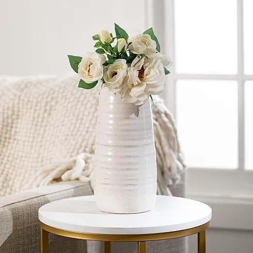 Sullivans Ceramic Boho Vase, Centerpiece Table Decorations, Farmhouse Room Decor, Wedding Decorations For Reception, Living Room Decor & Accessories For Your Kitchen, Office, Bedroom & Bathroom