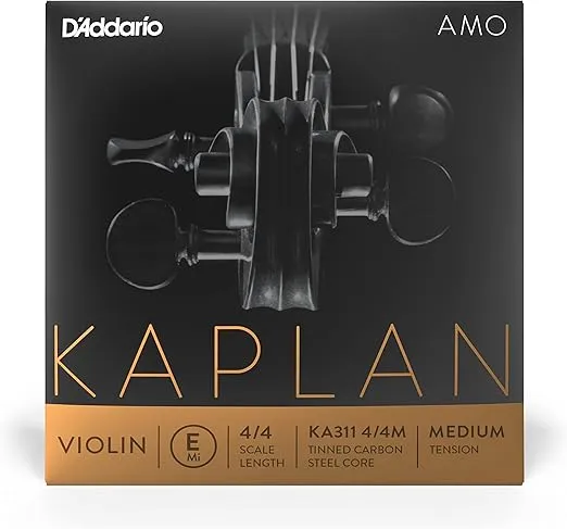 D'Addario Kaplan Amo Violin String - Single E String - KA311 4/4M - Violin Strings - 4/4 Scale, Medium Tension