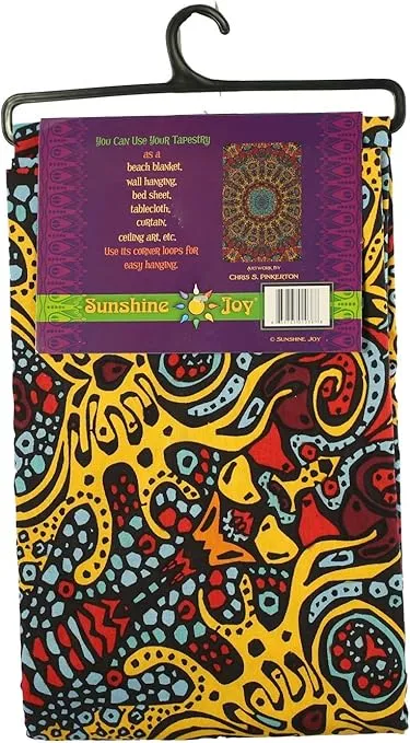 Sunshine Joy 3D Psychedelic Sunburst Tapestry Tablecloth Beach Sheet 60x90 Inches - Classic