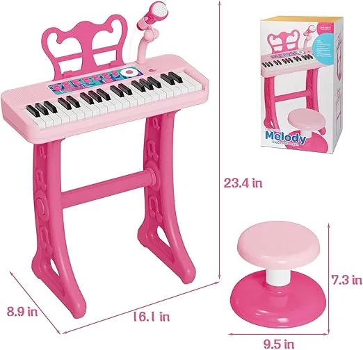 Kids Piano, 37 Keys Toddler Piano Keyboard Toy Electronic Musical Instrument Educational Toy with Microphone, 2 Speakers, Record Playback, Christmas Birthday Gift for 3+ Years Old