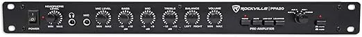 Rockville PPA20 Preamp Professional 1U Rack Mount Pre-Amplifier w/Crossover+EQ, Black