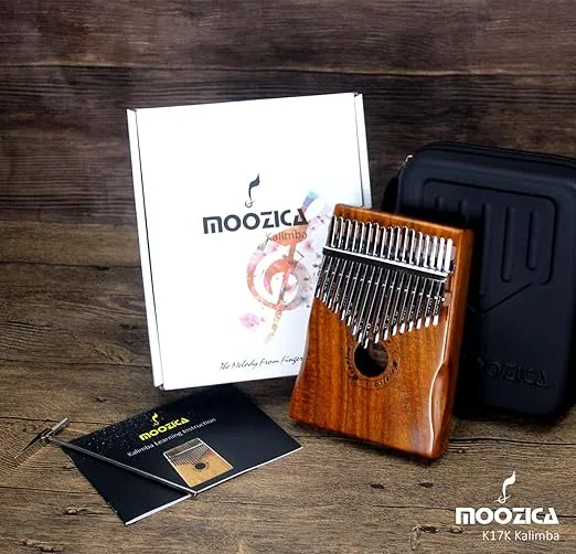 Moozica 17 Keys Kalimba Marimba, Solid Koa Wood Professional Thumb Piano Musical Instrument (Koa-K17K)