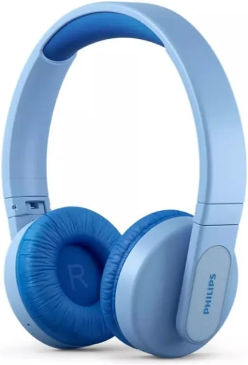 PHILIPS K4206 Kids Wireless Headphone,On-Ear Bluetooth Headphone with Safe Listening, Parental Control APP, Lighted Panels,32mm Drivers,Quality Sound,28-Hour Battery Life,Fast Charging,Blue Color