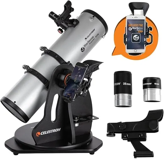 Celestron – StarSense Explorer 130mm Tabletop Dobsonian Smartphone App-Enabled Telescope – Works with StarSense App to Help You Find Nebulae, Planets & More – iPhone/Android Compatible