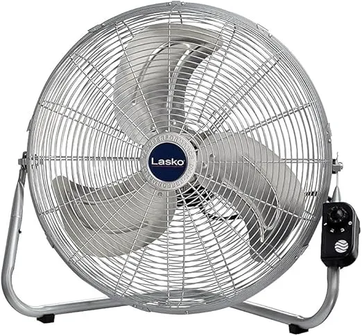 Lasko High Velocity Max Performance Floor Fan with Wall mount Option, 3 Powerful Speeds, Pivoting Fan Head for Home, Garage, Attic, 20", Black, 2265QM