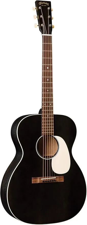 Martin Guitar 000-17E Acoustic-Electric Guitar with Hardshell Case, Sitka Spruce and Mahogany Construction, Satin Finish, 000-14 Fret, and Modified Low Oval Neck Shape, Black Smoke