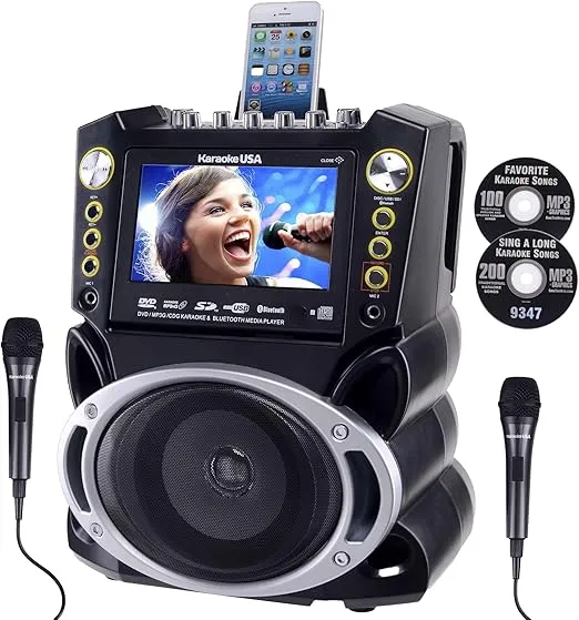 Karaoke USA Karaoke System - Portable, Black (GF844)