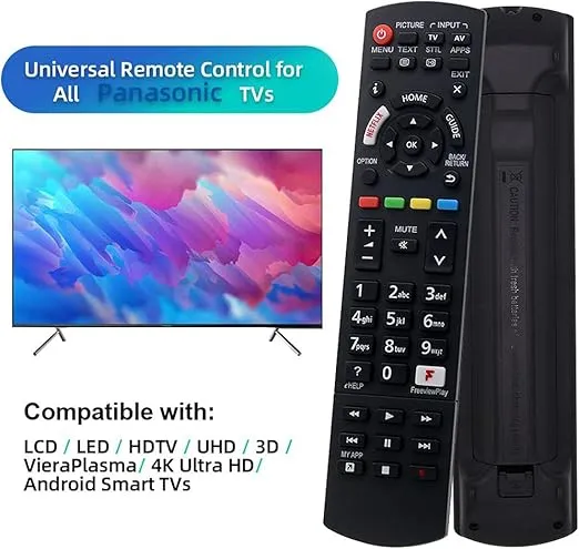 Universal Remote Control for Panasonic TV Remote Control Works for All Panasonic Plasma Viera HDTV 3D LCD LED TV