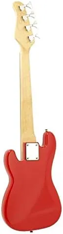 EDMBG Electric Base Guitar, Small Scale 36 Inch Children's Sized Mini, Color: Red