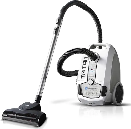 Prolux Tritan Bagged Canister Vacuum Cleaner with Sealed HEPA Filtration, 5-Speed Motor, Best Rated Canister for Pet Hair and Home Cleaning