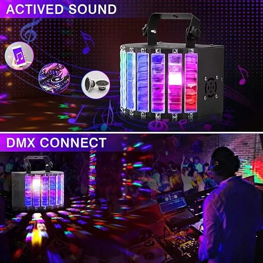 DJ Party Stage Light - 30W Colorful DJ Lighting Beam Effect by Sound Activated DMX Remote Control for Church Wedding Birthday Music Dance Show Stage Lighting Xmas Decoration