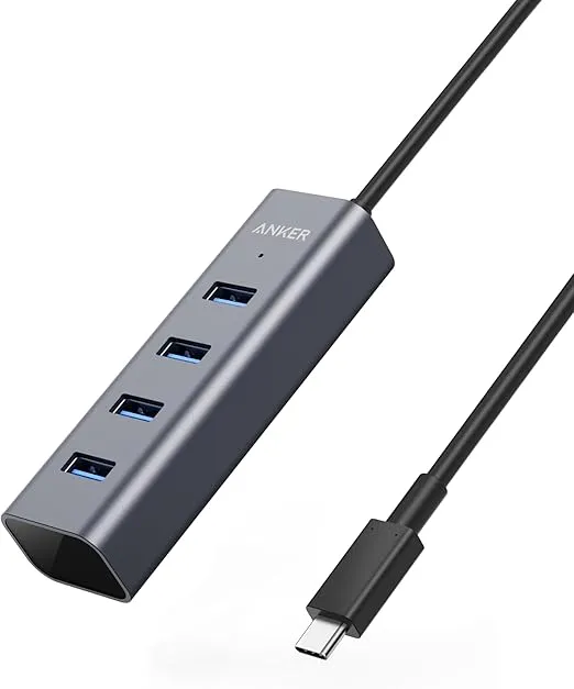 Anker USB C Hub, Aluminum USB C Adapter with 4 USB 3.0 Ports, for MacBook Pro 2018/2017, ChromeBook, XPS, Galaxy S9/S8, and More