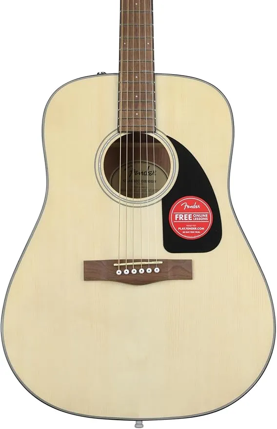 Fender CD-60 Dreadnought V3 Acoustic Guitar, with 2-Year Warranty, Natural, with Case