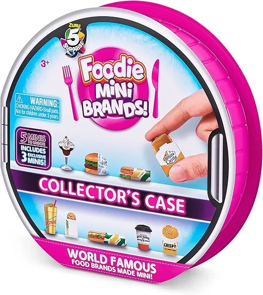 5 Surprise 77288 Brands Includes 5 Mystery Foodie Collector's Case, Store and Display 30 Mini Collectibles, Fast Food Toys and Shopping Accessories