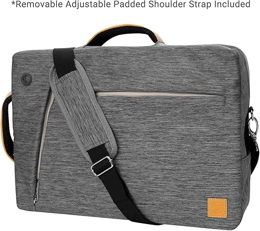 Vangoddy Slate 3-in-1 Universal 17.3 17-inch Covertible Laptop Messenger Shoulder Bag (Grey)