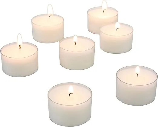 Stonebriar Bulk 96 Unscented Smokeless Long Burning Clear Cup Tea Light Candles with 8 Hour Extended Burn Time (Pack of 6, 576 Count Total)