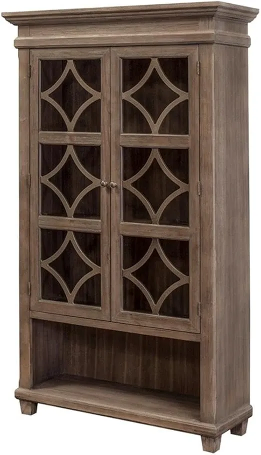 Martin Furniture Glass Display Cabinet, Weathered Dove