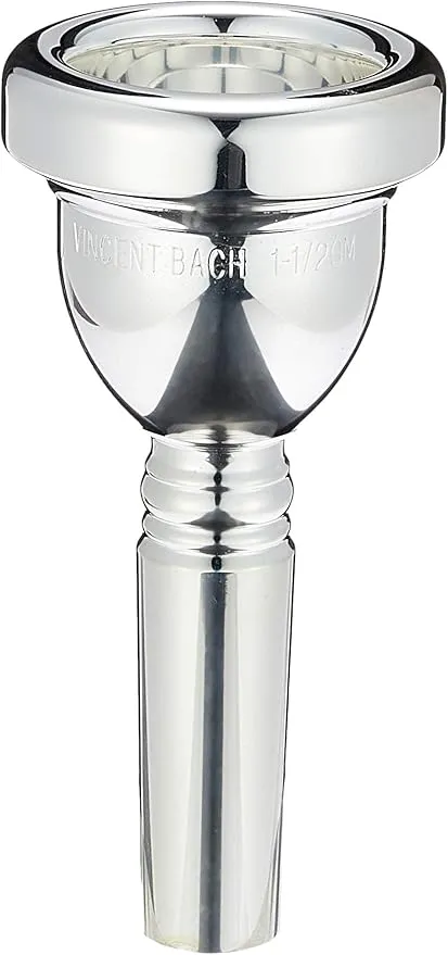 Bach 3411HGM Large Shank Tenor & Bass Trombone Mouthpiece, Silver Plated, 1-1/2 GM Cup Deep