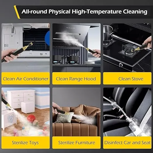 2500W Steam Cleaner - Handheld High-Temperature Pressurized Steam Cleaner, Portable Steam Cleaner for Home Kitche, for Car Detailing Cleaning Machine (White)