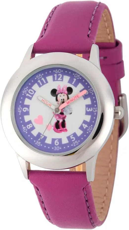 Disney Minnie Mouse Kids' Stainless Steel Time Teacher Analog Quartz Watch