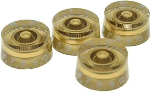 Dopro 4pcs USA(Imperial) LP Guitar Speed Dial Knobs 24 Fine Splines Control Knobs for USA Les Paul/CTS Pots Gold