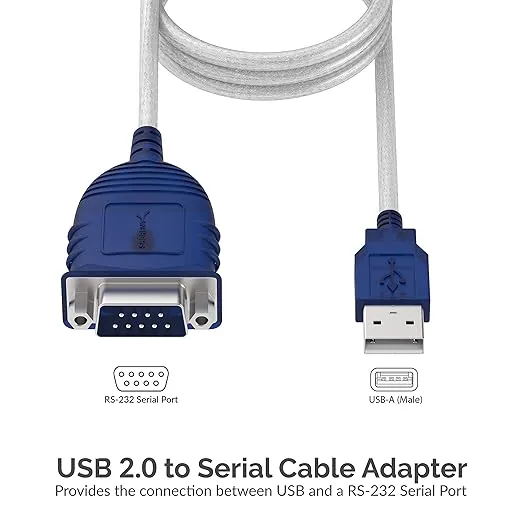 SABRENT USB 2.0 to Serial (9 Pin) DB 9 RS 232 Converter Cable, Prolific Chipset, HEXNUTS, [Windows 11/10/8.1/8/7/VISTA/XP, Mac OS X 10.6 and Above] 2.5 Feet (CB-DB9P)