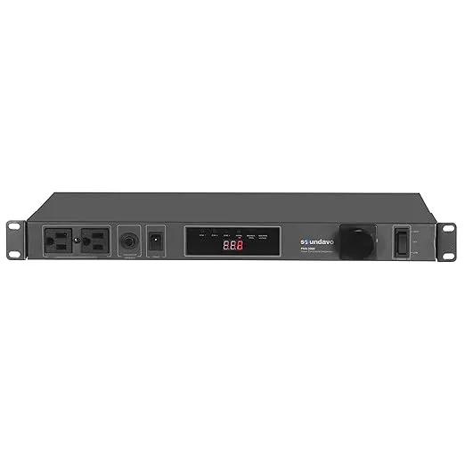 PMX-3300 Power Conditioner and Surge Sequencer 10 Protected Outlets and 3 Zones 15A with LED Voltmeter Display & Pullout Light (Grey)