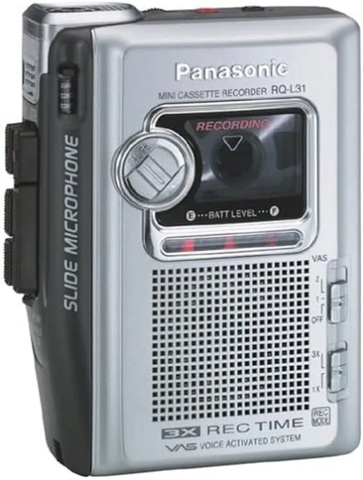 Panasonic RQ-L31 Portable Cassette Recorder with Slide Microphone