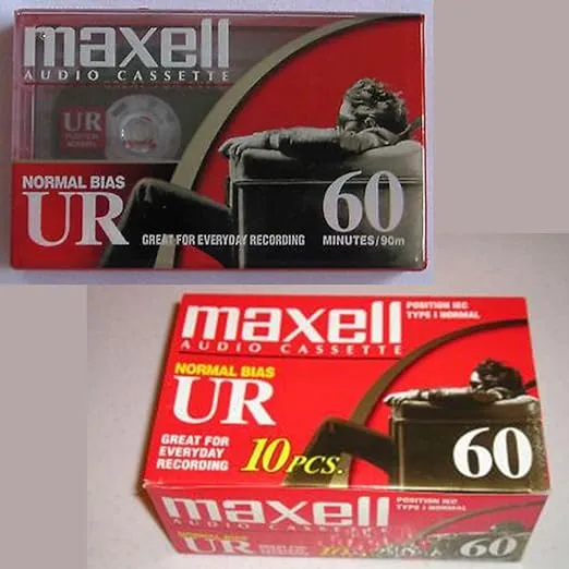 Maxell UR-60 Audio Cassette- Box of 10