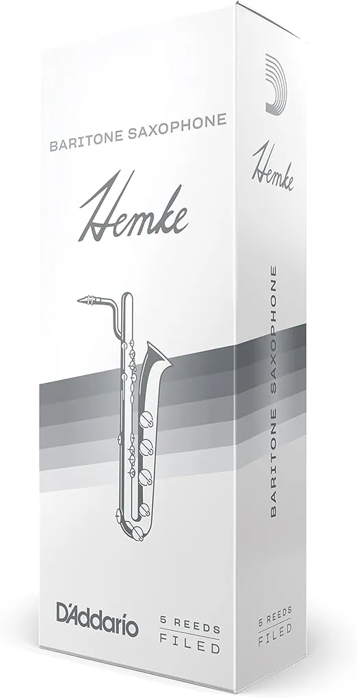 D'Addario Hemke Baritone Sax Reeds, Strength 2.0, 5-pack