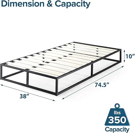 ZINUS Joseph Metal Platforma Bed Frame, Mattress Foundation, Wood Slat Support, No Box Spring Needed, Sturdy Steel Structure, Twin