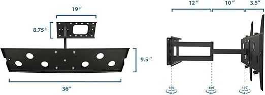 Mount-It! Long Arm TV Wall Mount with 26 Inch Extension, Swing Out Full Motion Design for Corner Installation, Fits 40 50, 55, 60, 65, 70 Inch Flat Screen TVs, 220 Lb Capacity