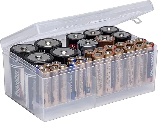 Dial Industries Battery Storage Organizer Case, 12 AAA, 12 AA, 6 C, 4 D