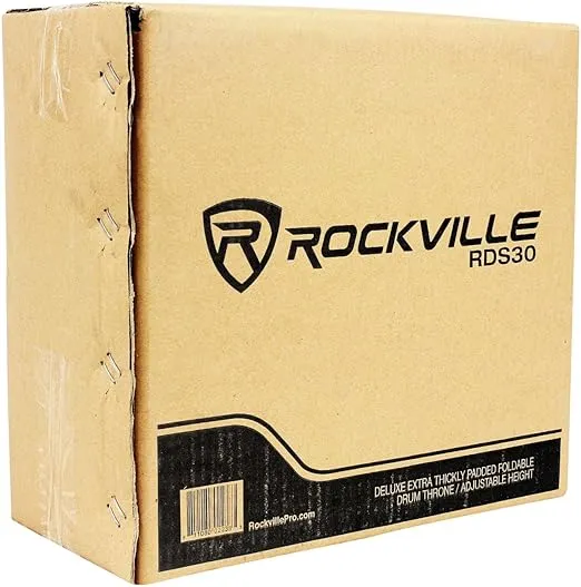 Rockville RDS30 Deluxe Thick Padded Foldable Drum Throne Stool Adjustable Height