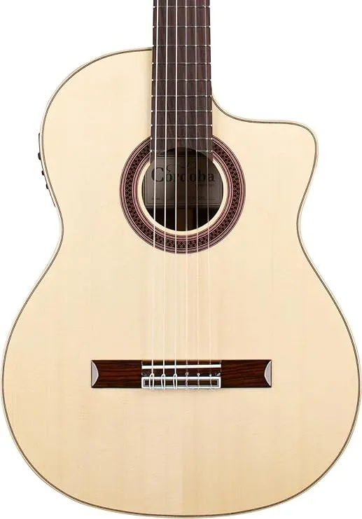 Cordoba GK Studio Negra Cutaway Flamenco Acoustic-Electric Nylon String Guitar, Iberia Series