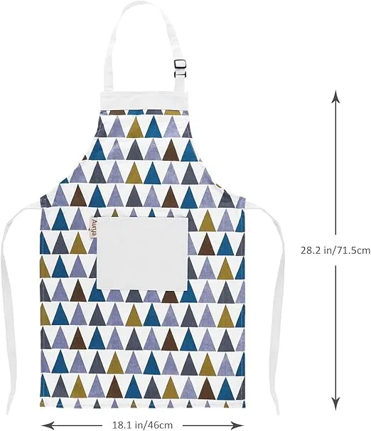 Kids Apron and Chef Hat Set-Adjustable Child Apron for Boys and Girls for Cooking Baking Triangles