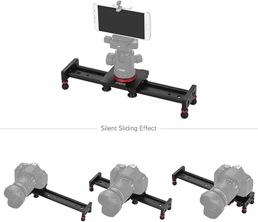 Andoer 30cm/12inch Aluminum Alloy Camera Track Slider Video Stabilizer Rail for DSLR Camera Camcorder DV Film Photography, Load up to 11Lbs