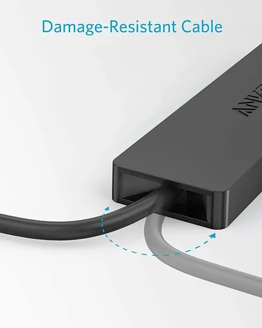 Anker 4-Port USB 3.0 Hub with 5Gbps Data Transfer, Ultra-Slim Data USB Hub [Charging Not Supported], for MacBook, iMac, Surface, Mobile HDD, and More (USB-A, 2 ft)