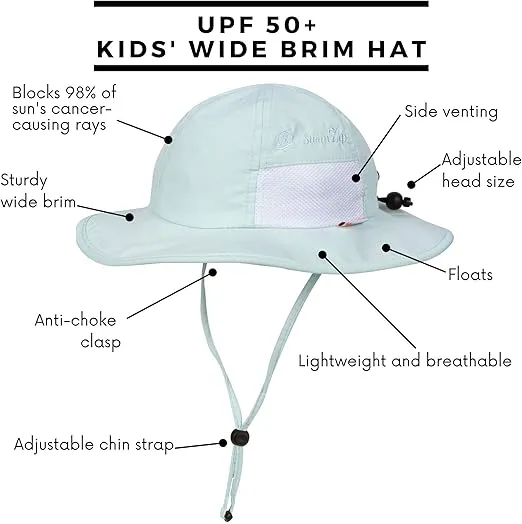 SwimZip Wide Brim Sun Hat | UPF 50+ Protection for Baby, Toddler, and Kids