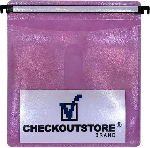 CheckOutStore (100) CD Double-Sided Refill Plastic Hanging Sleeve (Pink)