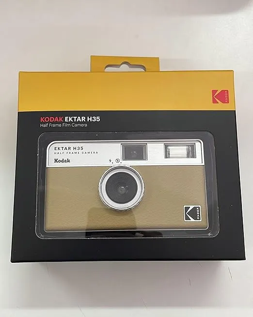 KODAK EKTAR H35 Half Frame Film Camera, 35mm, Reusable, Focus-Free, Lightweight, Easy-to-Use (Sand) (Film & AAA Battery are not Included)