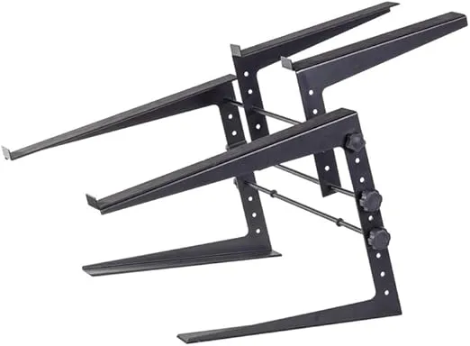 Headliner Covina Portable Dual DJ Controller Stand; Adjustable and Durable DJ Stand for Controller and Laptop; Perfect for your DJ Rig at Home, in the Club or on the Road (HL20003)