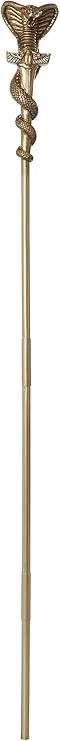 Gold Pharaoh Staff, Egyptian Cobra Cane, Metallic Snake Scepter Costume Accessory