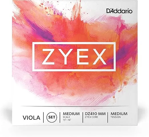 D'Addario Zyex Viola String Set, Medium Scale, Medium Tension