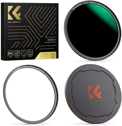 K&F Concept 67mm Magnetic ND1000 Lens Filter (10-Stop Fixed Neutral Density Filter) Magnetic Basic Ring + Filter Cap with 28 Multi-Layer Coatings for Camera Lens (Nano-X Series)