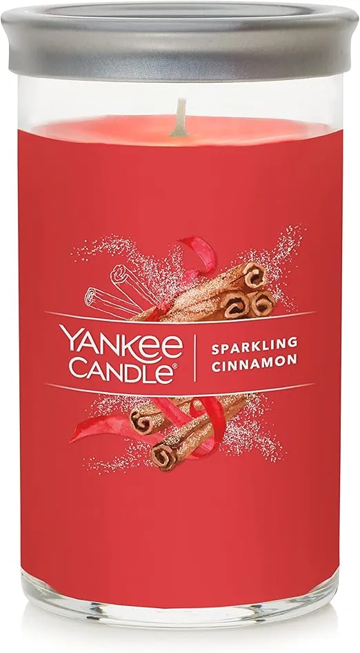 Yankee Candle Sparkling Cinnamon Signature Medium Pillar Candle, 14.25oz