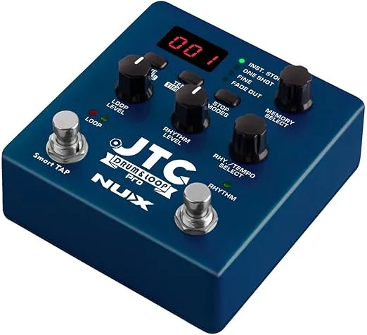 NUX JTC PRO Drum Loop PRO Dual Switch Looper Pedal 6 hours recording time 24-bit and 44.1 kHz sample rate